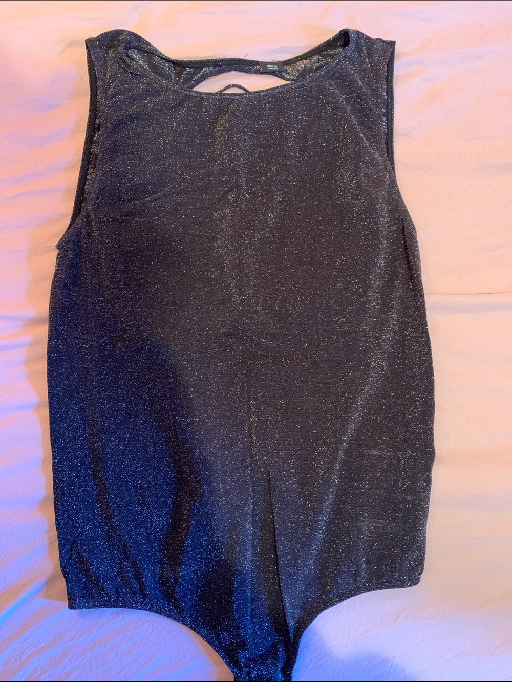 Sleeveless Black Shimmer Bodysuit